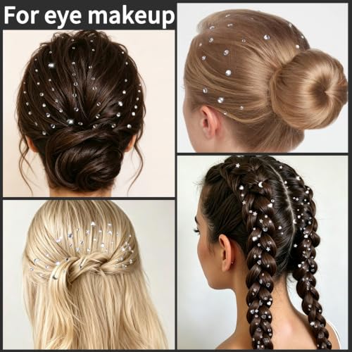 Image of Teenitor 760pcs Face Gems Hair Gems Self-Adhesive Rhinestone Gem for Women