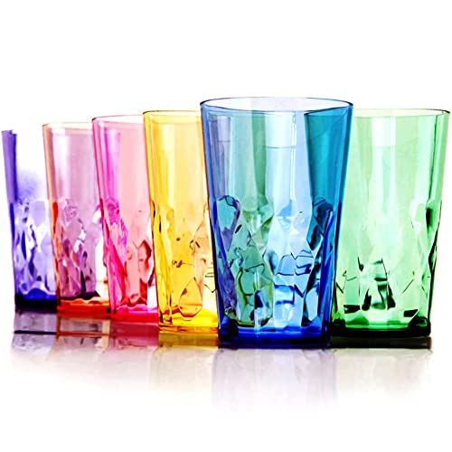 SCANDINOVIA – 19oz Unbreakable Premium Drinking Glasses Set of 6 – Super Grade Acrylic Plastic – Perfect for Gifts – Dishwasher Safe – Stackable – Drinkware Cups Reusable Water Tumbler