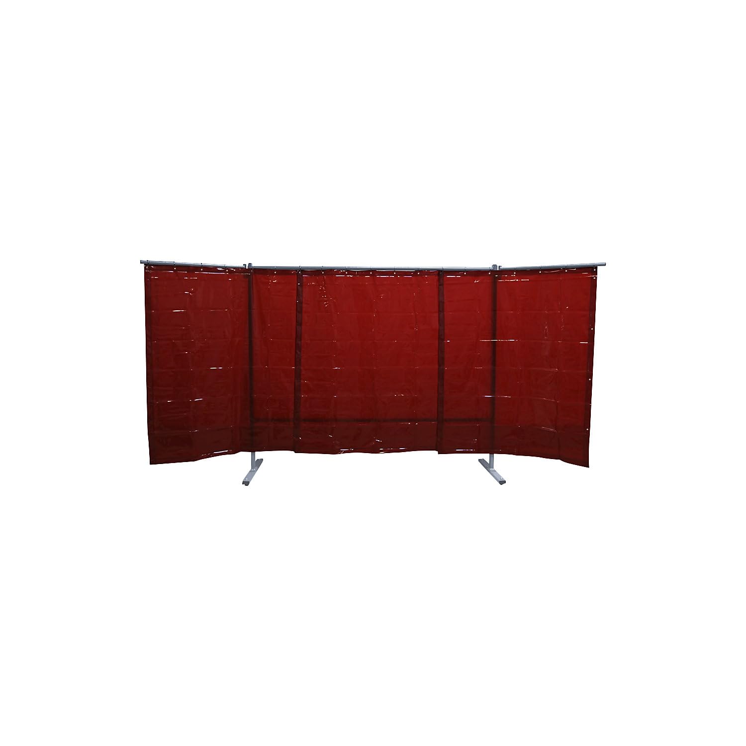 kaiserkraft | SchWeißer-Schutzwand fahrbar | 3-teilige Ausführung | HxB 1930 x 3800 mm | mit SchWeißerschutzfolie | Rot
