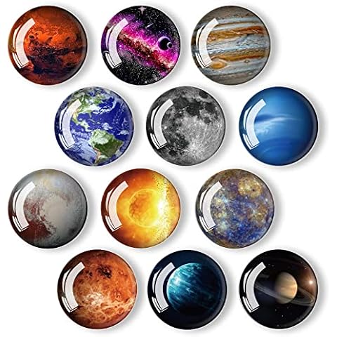 12 Imanes Decorativos para Nevera con Diseño Planetario Colorido Cover