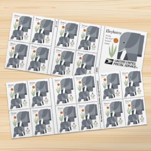 Elephants Forever Postage Stamps-Booklet...