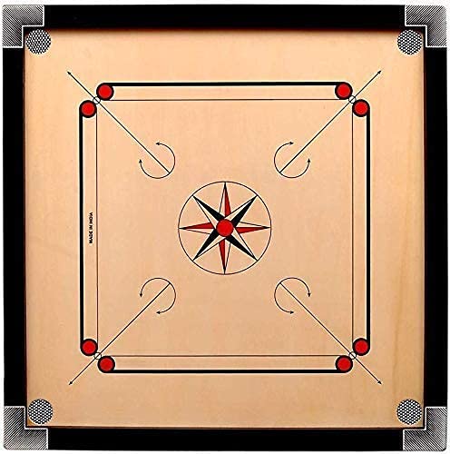 FLOOVI NICE 32 x 32 Inch Carrom Board Professional and All Age People Carrom and Free with Set of Coin, Striker and Powder S