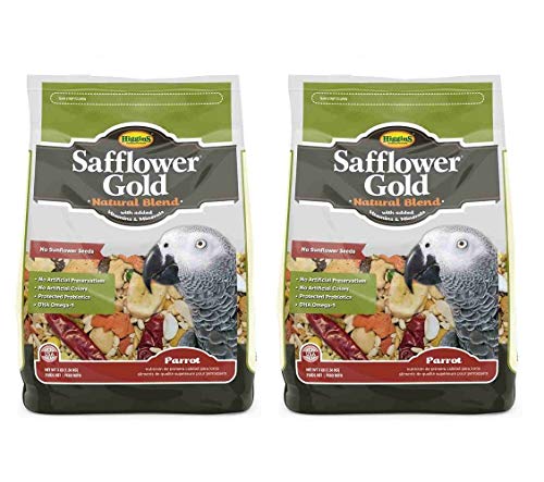 Higgins Safflower Gold Parrot Food 3lbs Bags (Pack of 2)