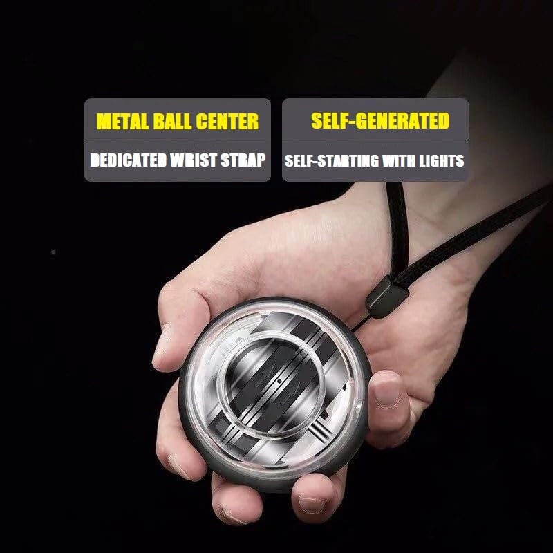 Power Wrist Ball Gyro - Fortalecedor De Muñeca Para Ejercicios De Antebrazo Para Huesos Y Músculos Más Fuertes (metal, Con Luz