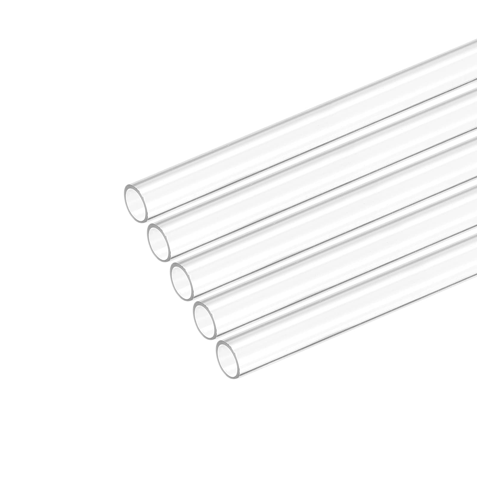 sourcing map Plastic Pipe Rigid Polycarbonate Round Tube Clear 0.31"(8mm) ID 0.4"(10mm) OD 9.6" (245mm) High Impact for Lighting, Models, Water Plumbing, Pack of 5