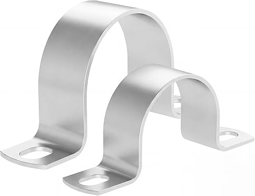 6 correas de tubo de acero inoxidable 304, 2 agujeros gruesos en U abrazadera de conducto, correa de tubo para fijación de cable de tubería (1.969