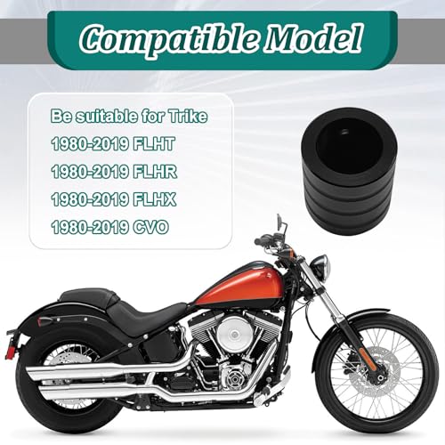 Image of Motorcycle Heel Shift Eliminator Cap, Aluminum Heel Shift Eliminator Motorcycle Accessory Compatible with Trike FLHT FLHR FLHX CVO 1980 to 2019 (Black)