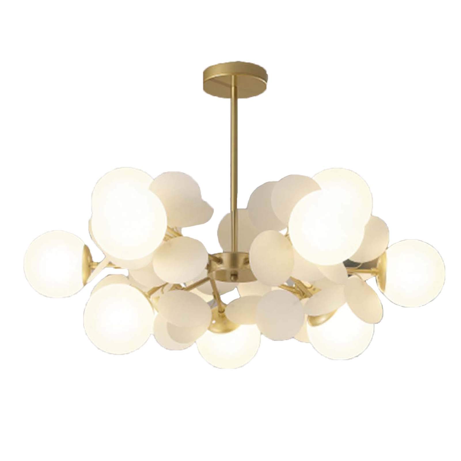 LYMSXAZOU LED Chandelier White Metal Ceiling Light Fixture for Modern Loft Cafe Bedroom Pendant