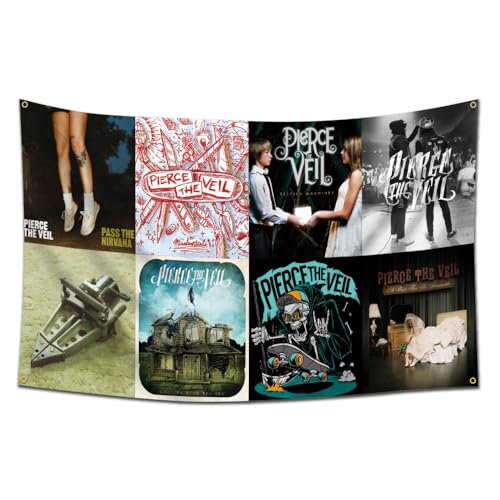 LCFHOME Pierces Flag The Veil Tapestry Music Album Cover Tapestry Flag 3x5Ft Bedroom Bar College Dorm Room Decor