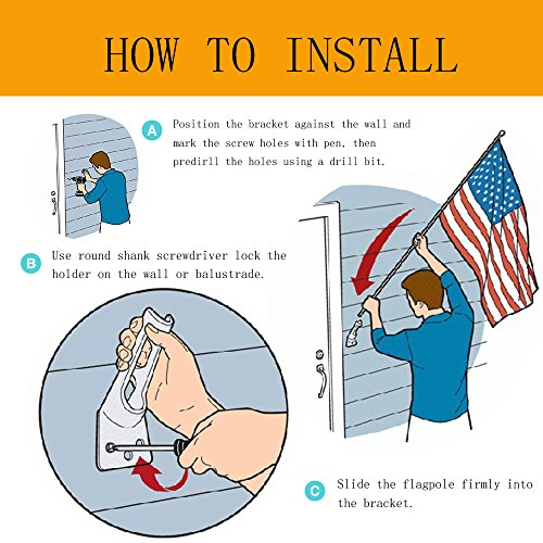 Mocost Adjustable Flag Pole Holder Heavy Duty Wall Mount Multi-Position Flag Pole Bracket With Screws, Made Of Aluminum, Strong And Rust Free #TOP5