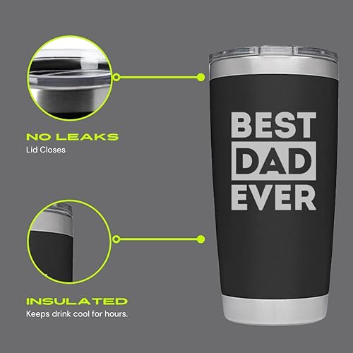 Miniatura 2 de Vaso de acero inoxidable grabado de 20 onzas, regalos de cumpleaños para el mejor papá del mundo, regalos para el mejor papá del mundo, regalo del