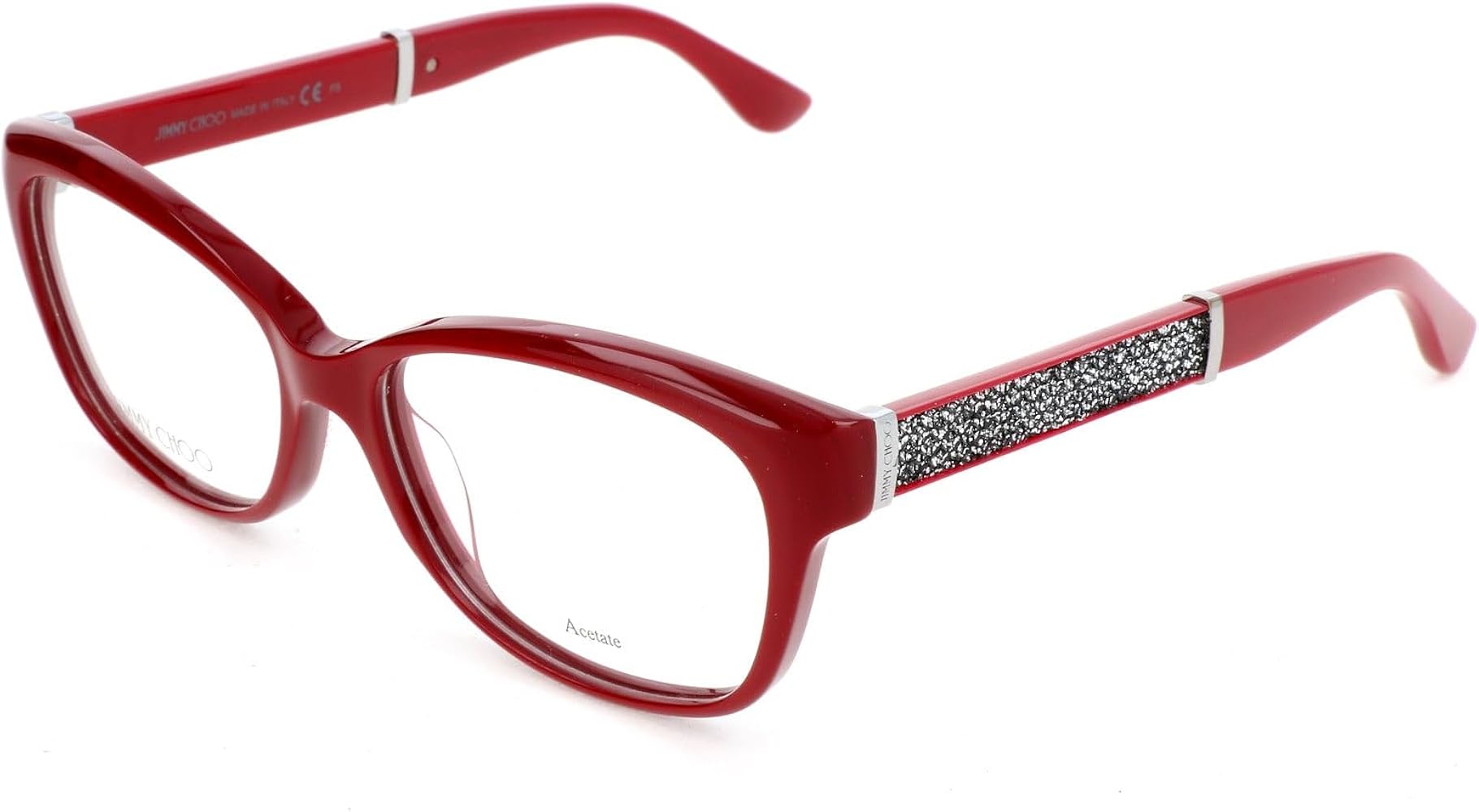 ■JIMMY CHOO（ジミーチュウ）ホワイトグリッター・メガネフレーム【新品】 □JIMMY CHOO（ジミーチュウ）ホワイトグリッター・メガネフレーム