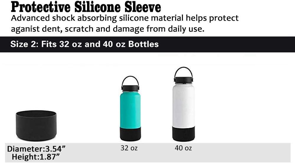 The Mass Silicone Flex Boot 2 Pieces for 12oz - 40 oz Sport Water Bottles Flask
