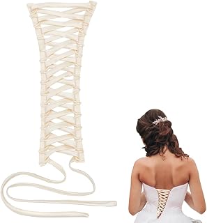 NBEADS Corset Back Kit, Wedding Dress Corset Kit Women's Wedding Dress Zipper Replacement Polyester Corset Back Kit Adjustable Fit Satin Corset Back Kit for Formal Prom Dress, Moccasin