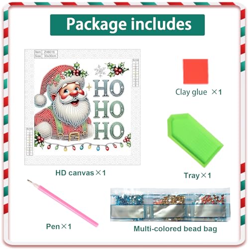 Image of Diamond Art Painting Kits for Adults, 5D Special Shape Diamond Art Kits for Beginners, Crystal Rhinestones Diamond Painting for Home Wall Christmas Decoration Gift 12x12 inch, Christmas Santa Claus