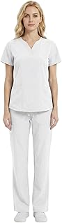 M&M SCRUBS Women's Ultra Soft Drop-Neck 2 Pocket Scrub Set