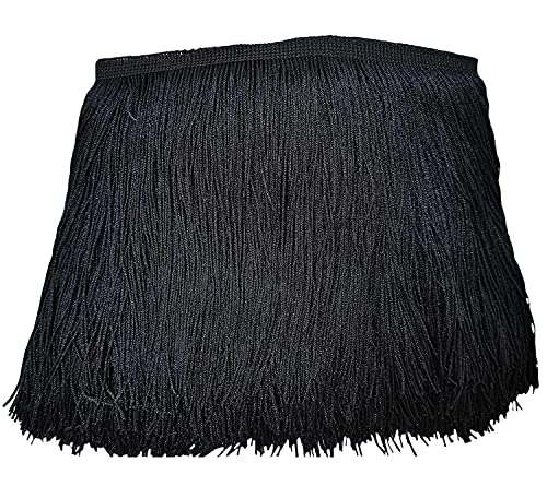 Lauthen.S 10 Yards of 6 Chainette Fringe Trim Tassel Sewing Trim for DIY Craft Latin Dress Lamp Shade Decoration Black