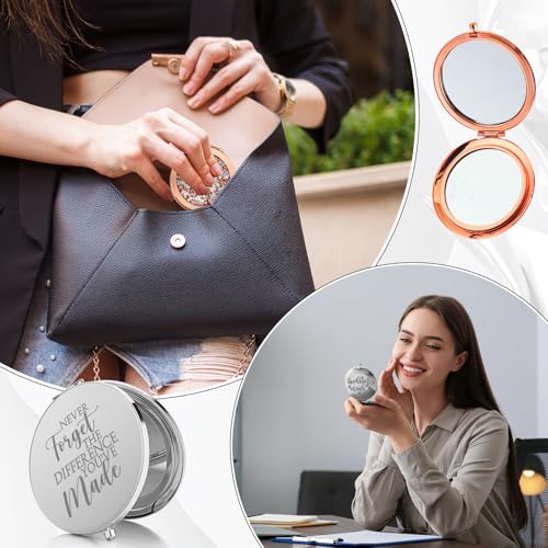 Miroir de poche grossissant lot de 10 pour retouche maquillage au bureau - 8
