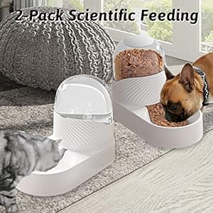 BNOSDM-2-Pcs-Gravity-Dog-Feeder-and-Water-Dispenser-Automatic-Dog-Cat-Food-and-Water-Dispenser-Set-Large-35-L-Pet-Self-Feeder-Station-for-Indoor-Small-and-Medium-Sized-Dog-Cats-White - Cucciolini Doodles   BNOSDM-2-Pcs-Gravity-Dog-Feeder-and-Water-Dispenser-Automatic-Dog-Cat-Food-and-Water-Dispenser-Set-Large-35-L-Pet-Self-Feeder-Station-for-Indoor-Small-and-Medium-Sized-Dog-Cats-White