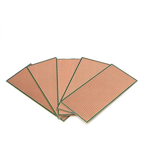 ehbn9 5 Pcs 6.5x14.5cm Stripboard Veroboard Uncut PCB Platine Single Side Circuit Board Cover