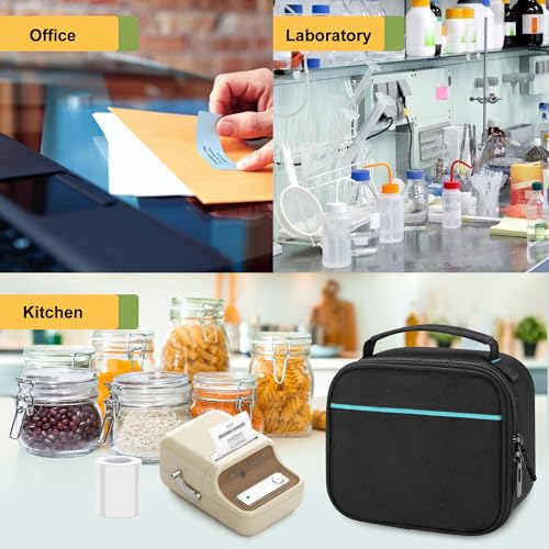 Image of CURMIO Label Maker Carrying Case Compatible with NIIMBOT B21 / B1, Empty Storage Holder Bag for Printer Labels, USB Cable, Battery, Bag Only