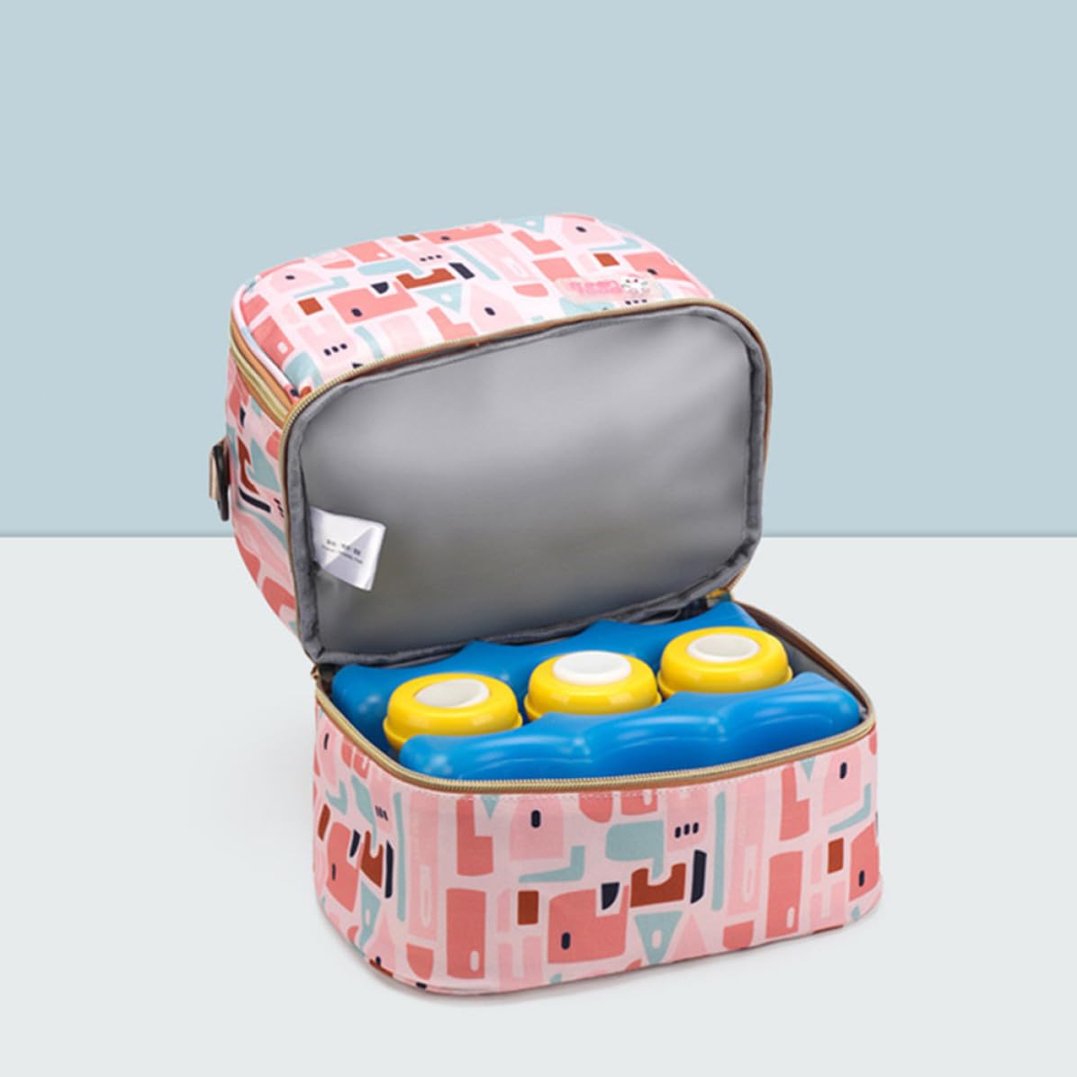 1pieza Bolsa Térmica para Leche Materna de Nylon Doble Mochila Portátil para Madre con Aislamiento Prolongado Almacenamiento Seguro y Bolsillo Trasero Multifunción para Viajes