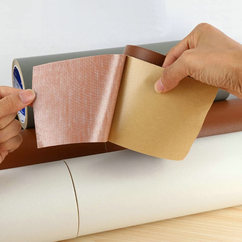 Sofa Repair Patches Self-Adhesive Repair Patch Stick/Glue On Furniture Car Seat Repairs Patch Fabric Fix Application for Leather (10CMX5M, Brown)