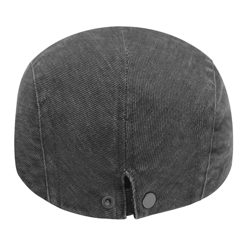 Image of ZLYC Men Cotton Flat Cap Summer Scally Ivy Gatsby Newsboy Beret Driver Cabbie Hunting Hat