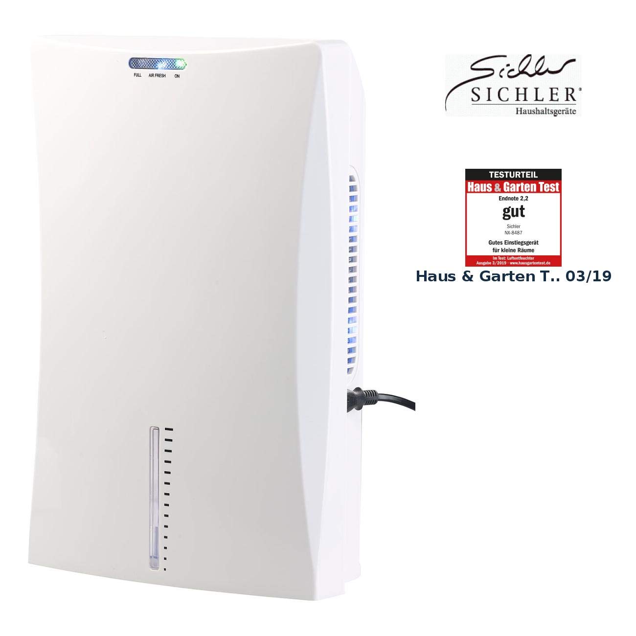 Sichler Haushaltsgeräte Elektryczny osuszacz powietrza 600 ml/dzień do 25 m² 1,8 l 70 W biały NX8487