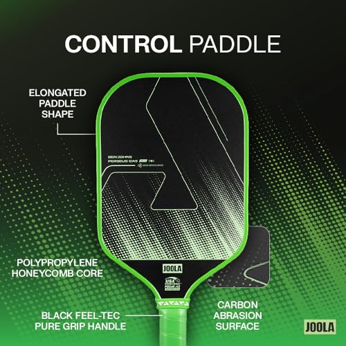 Image of JOOLA Ben Johns CAS 16mm Carbon Fiber Pickleball Paddle - CAS Surface Tech - Control & Power Paddle - USAP Approved - Aero Curve - Feel-Tec Pure Grip - NFC Chip
