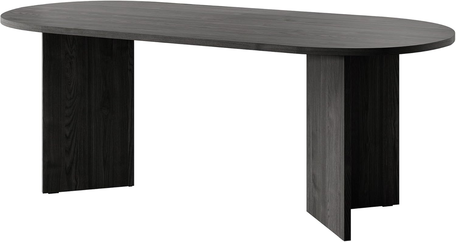 Selsey Esstisch Oval, 90 x 204 cm, Portland Esche, Anthracit