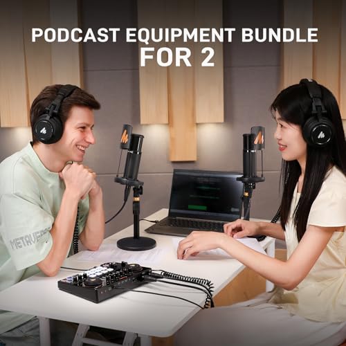 Image of MAONO E2 Gen2B Podcast Equipment Bundle for 2, Dual XLR Condenser Mic Mixer