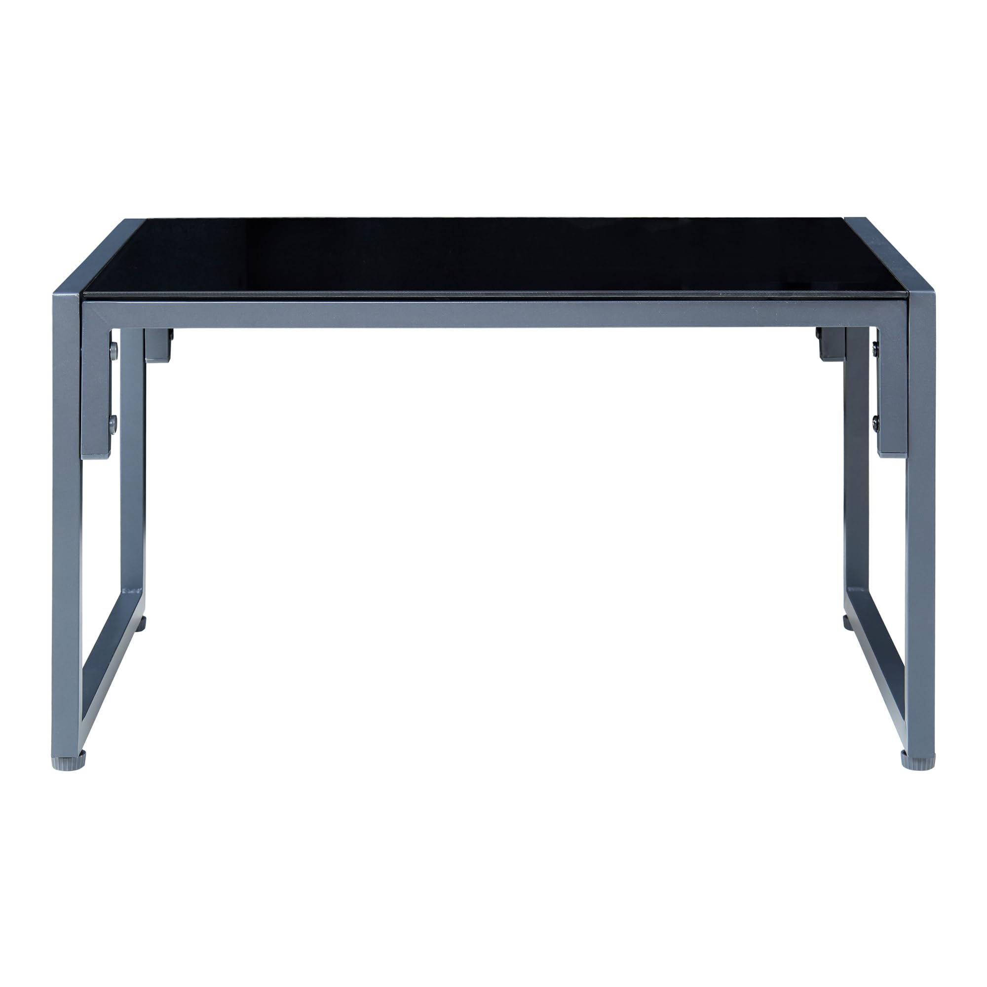 casa.pro Set Salottino per Esterno Set Mobili da Giardino Divano Modulare a 3 pezzi e Tavolino con Piano in Vetro Nero Arredo per Terrazza Patio - Grigio Scuro
