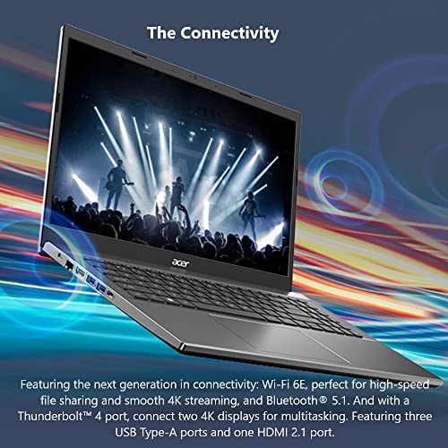 Image of Acer Aspire 5 A514-55-545G Slim Laptop | 14.0 inch Full HD IPS Display | 12th Gen Intel Core i5-1235U | 8GB DDR4 | 512GB NVMe Gen 4 SSD | 802.11ax Wi-Fi 6E | Thunderbolt 4 | Backlit Keyboard | Win 11 Home