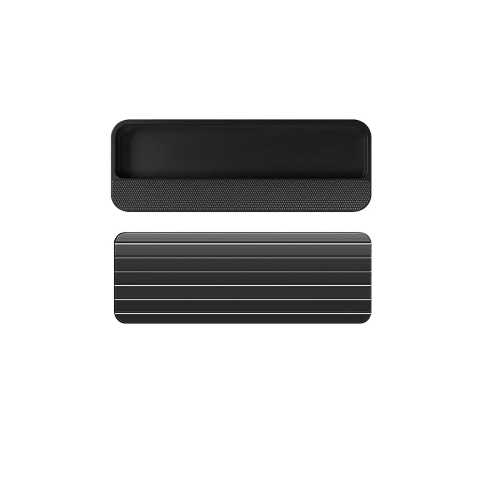 ATEUXOL Recessed Door Handles Closet Door, Cabinet, Drawer Invisible Handle Slotting Embedded Grooving Hidden Push Pull Shift Door(Dumb Black 140mm)
