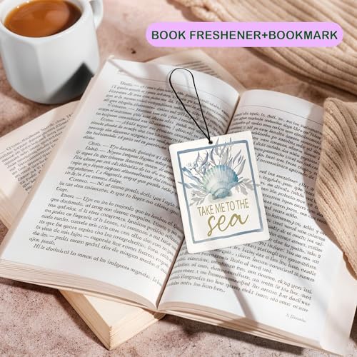 Image of Retro Blue Beach Car Air Freshener, Coastal Seashell Starfish Beachy Air Freshener Hanging 3 Pcs for Cars Closet Drawer or Books, Blue Preppy Beach Car Accessories Mirror Decor for Women