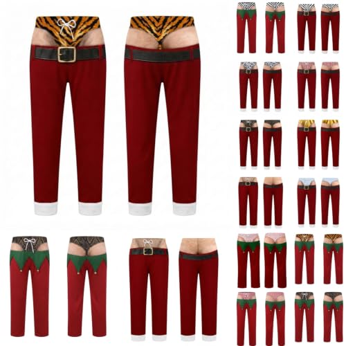 Christmas Funny Pajama Pants for Men Hairy Butt Print Novelty Loungewear - image 1