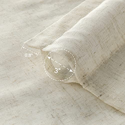 Shineland 90 Inches Long Cream Beige Natural Linen Sheer Window Treatments Curtain Panels Drapes For Living Room 2 Panels Rod Pocket Neutral Boho Curtains For Bedroom,52X90 Inch Length #TOP5