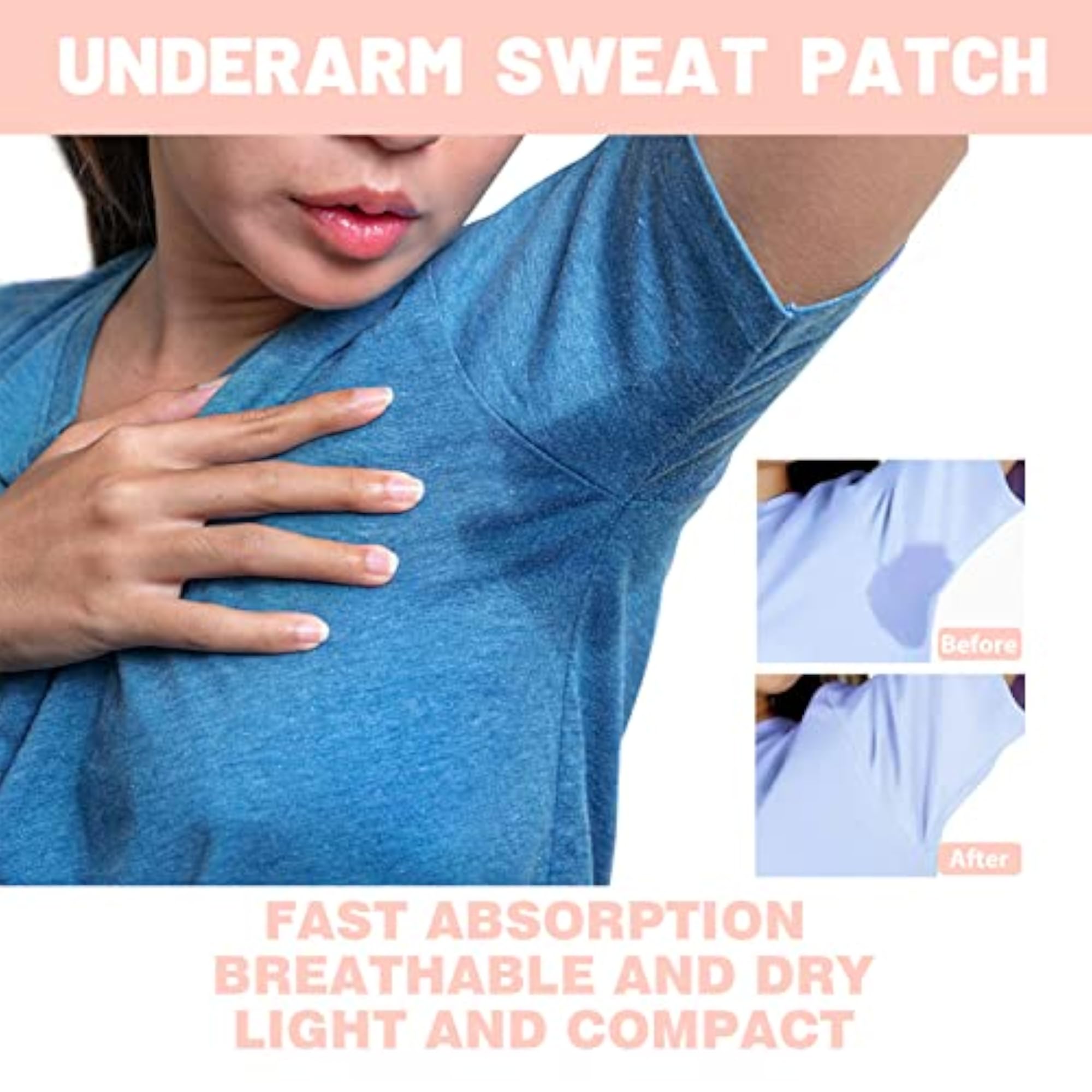 20PCS Underarm Patch Sweat Pads for Sweat Absorption, Unflavored