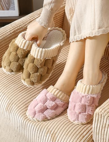 Women's Fuzzy Plush Slippers - Soft, Warm, and Cozy Indoor Slip-Ons with Non-Slip Sole for Home and Lounge Wear3