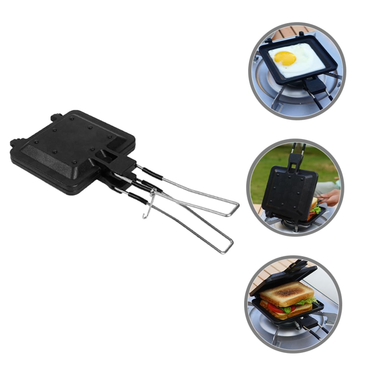 Cabilock Poêle Antiadhésive Double Face À Poignée Ergonomique Pour Sandwichs Et Machine À Sandwichs Presse À Sandwich Gadget De Cuisine Plaque De Cuisson À