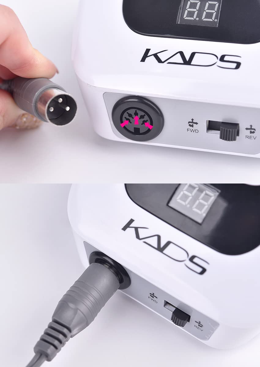 KADS 300-35000 RPM Blanco máquina de pulido de uñas eléctrica profesional torno para uñas Herramienta de manicura de máquina