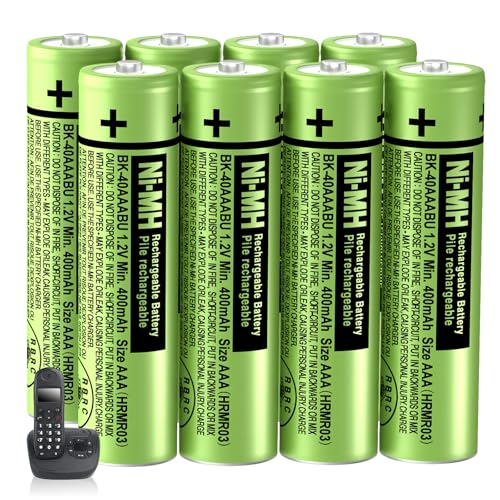 BENNTOP 8 pilas AAA NI MH para teléfonos inalámbricos 400 mAh 1,2 V BK 40AAABU pilas AAA recargables para teléfonos Panasonic Gigaset BT