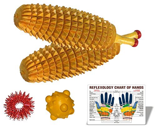Wooden Ancient Acupressure Spiked Hand Massager Set of 2 Pcs