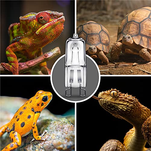 Image of Briignite G9 Heat Lamp Bulbs for Reptile, Mini Reptile Light, Dimmable G9 Mini Heat Bulbs Warm White 50W, 2 Pin Base UVA Reptile Heat Lamp, Bearded Dragon Gecko Turtle Lizard, 6 Pack