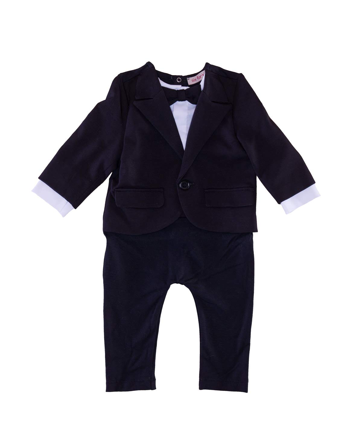 Taufanzug Baby Taufstrampler Strampler Overall Anzug mit Sakko Schwarz Jumpsuit