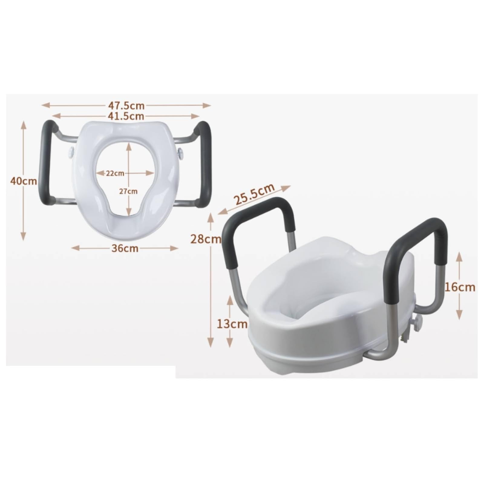 Sedile Wc Rialzato con Telaio Comodo, Rialzo Per WC Da 6 Pollici Senza Coperchio, Altezza 14 Cm, 6 Pollici, Senza Coperchio, 14 Cm