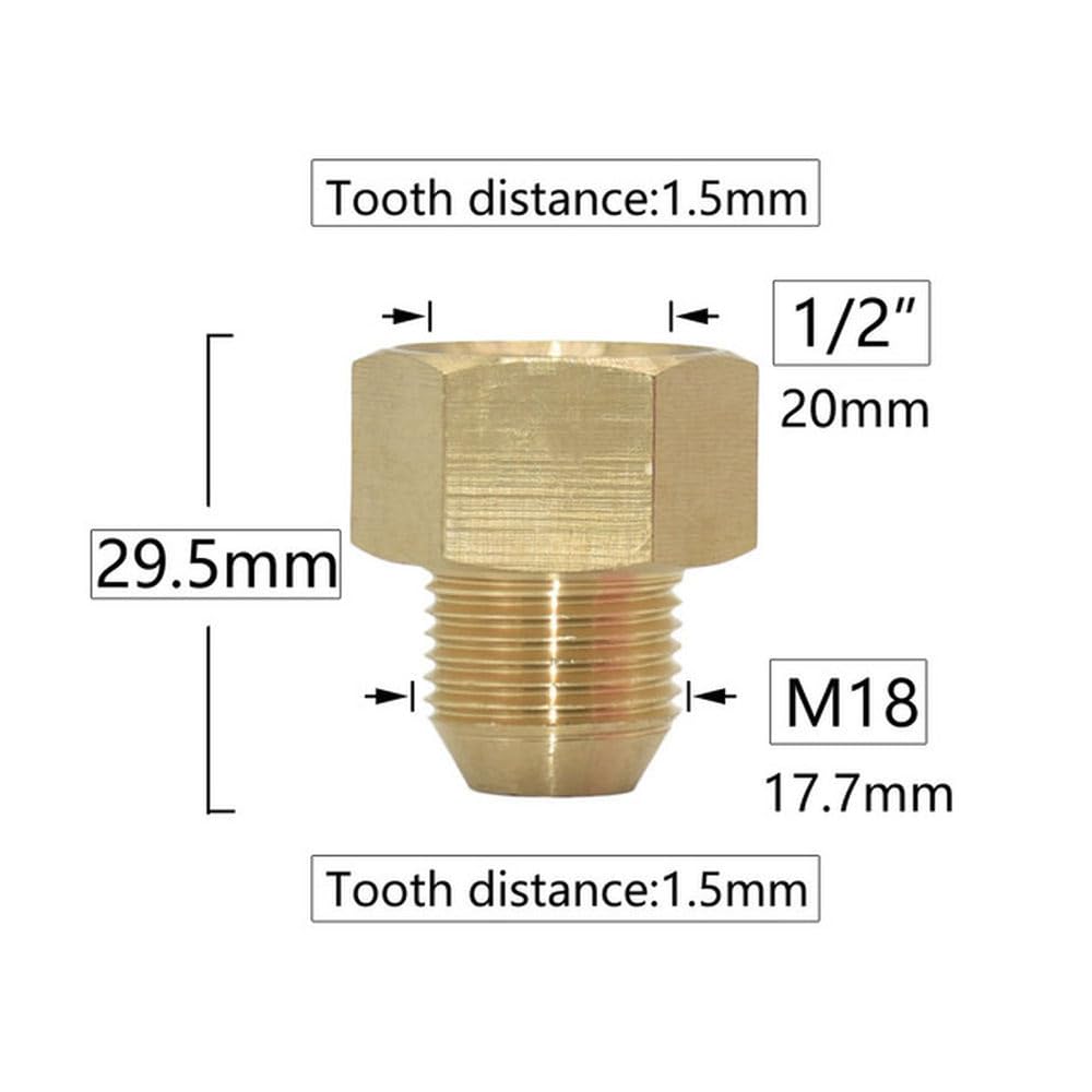 Conector de latón de 3/8 1/2 3/4" a M14 M18 M22, Rosca Macho Hembra, para máquina de Limpieza, Grifo, baño, Cocina, Accesorios de Cobre, H
