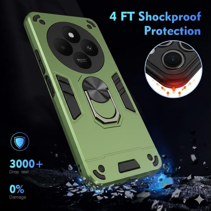 Image of Armor Kickstand Defender Back Cover case Mobile Cover for Poco C75 5G / Poco M7 5G / Redmi 14C 5G / Redmi A4 5G