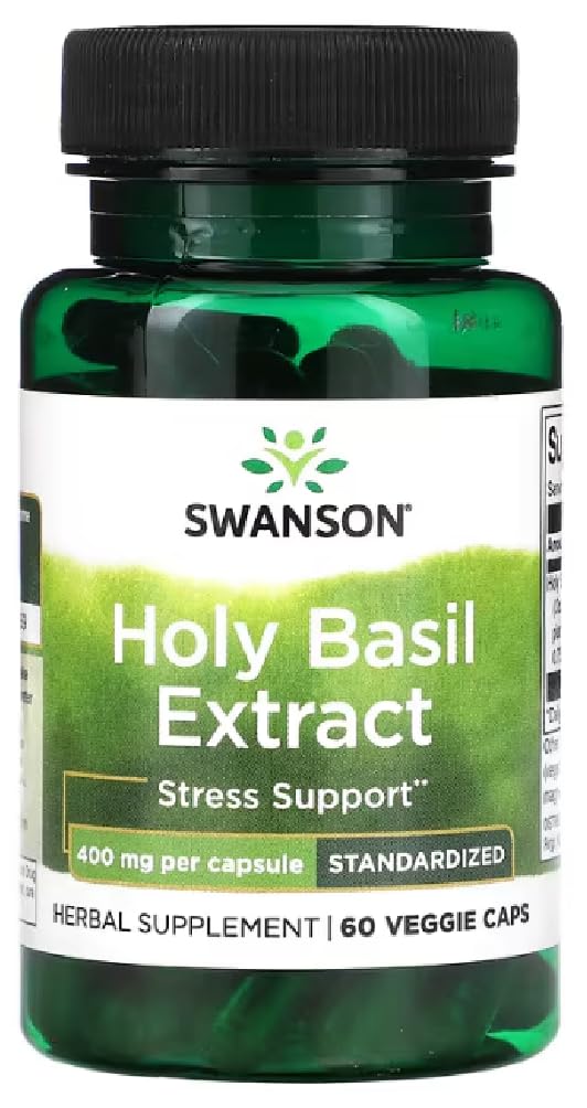 Swanson - Holy Basil Extract, 400mg | Stress and Immune Support - 60 Veggie Capsules